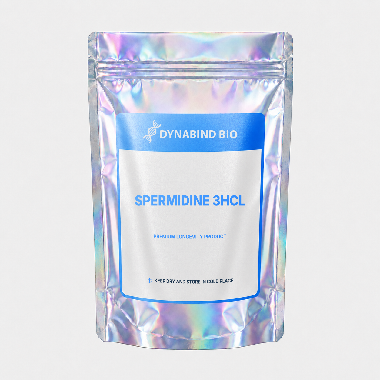 Spermidine 3HCl supplement pouch for autophagy, cellular renewal and healthy-aging research by DynaBind Bio
